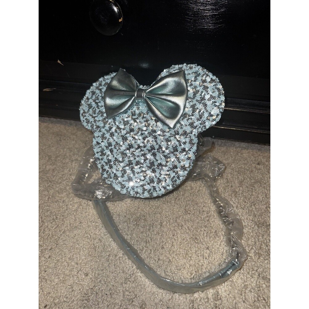 Disney Minnie Mouse Sequin Cinderella Blue Loungefly Purse Aqua Frozen Sparkle